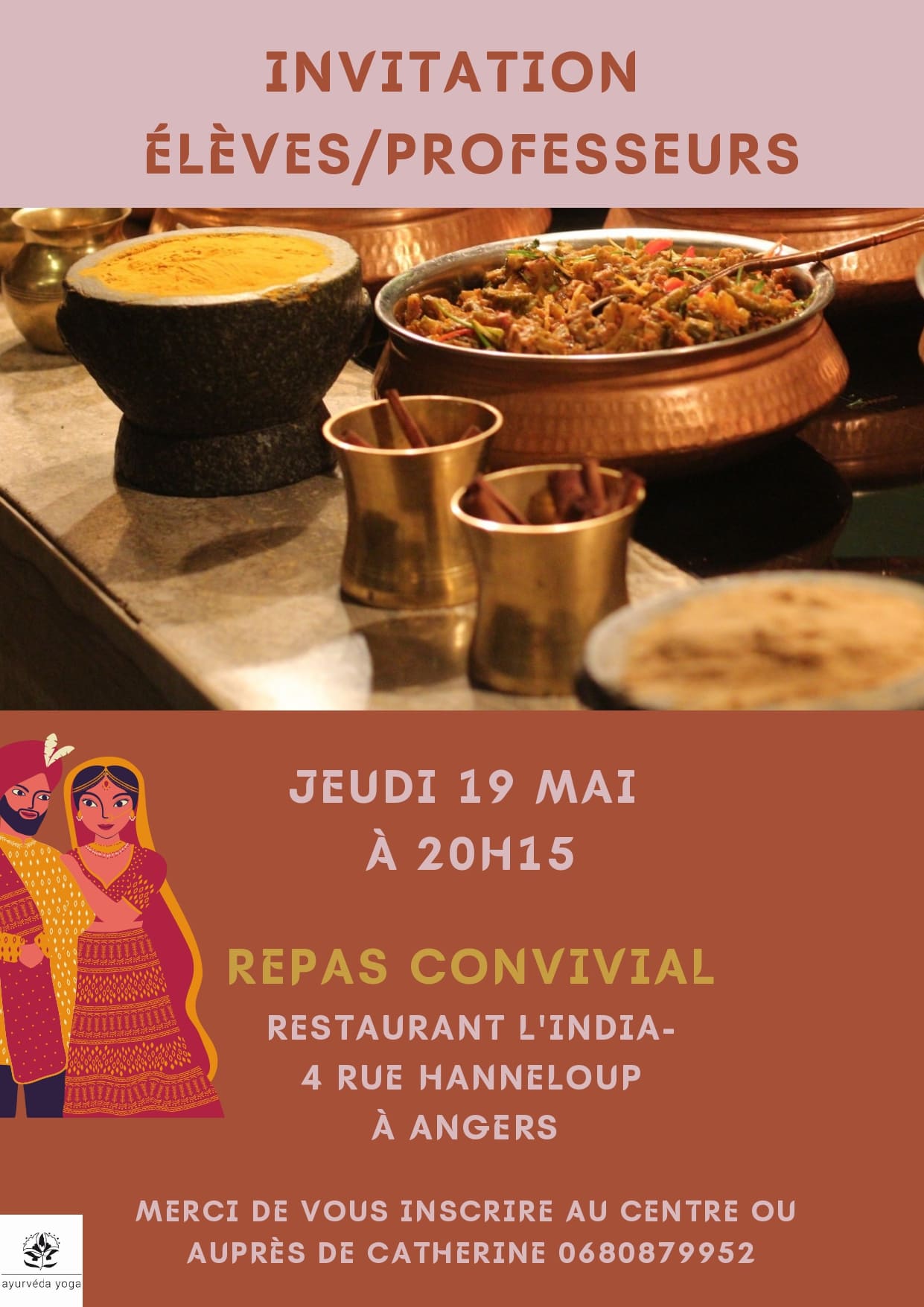 Repas yoga élèves professeurs